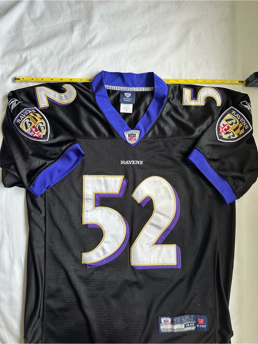 Reebok Ray Lewis Ravens 52 Black NFL Players Jersey Size 48 Large - Picture 6 of 12